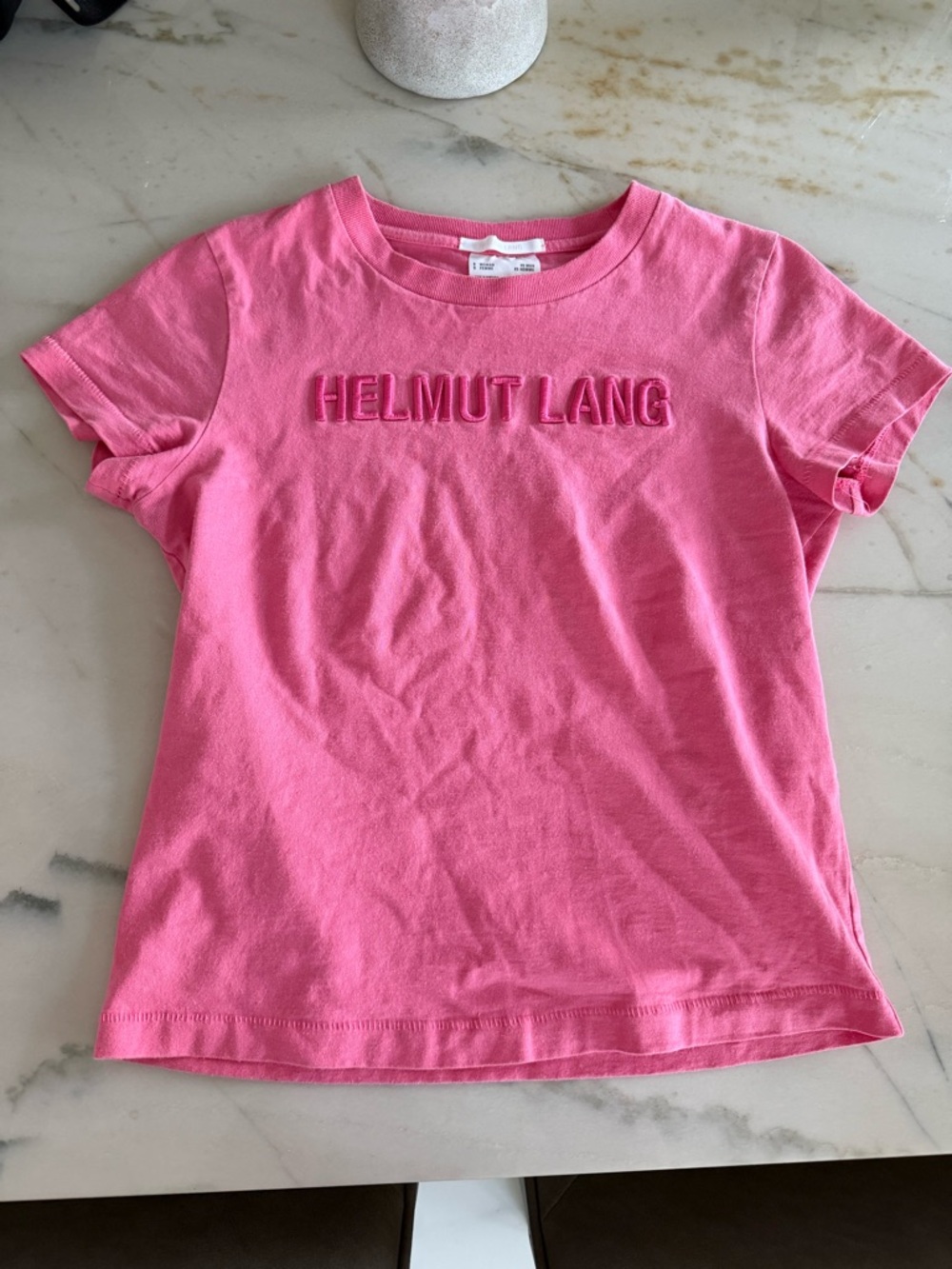 Helmut Lang women’s Pink Logo Short Sleeve Tee